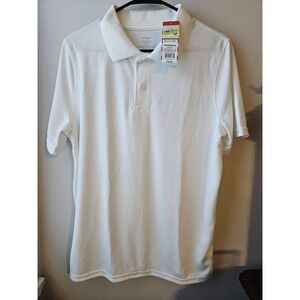 Cat & Jack Kids White Performance Mesh Polo Shirt XXL (16/18) Husky